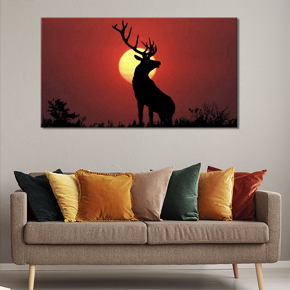 Deer in the sunset