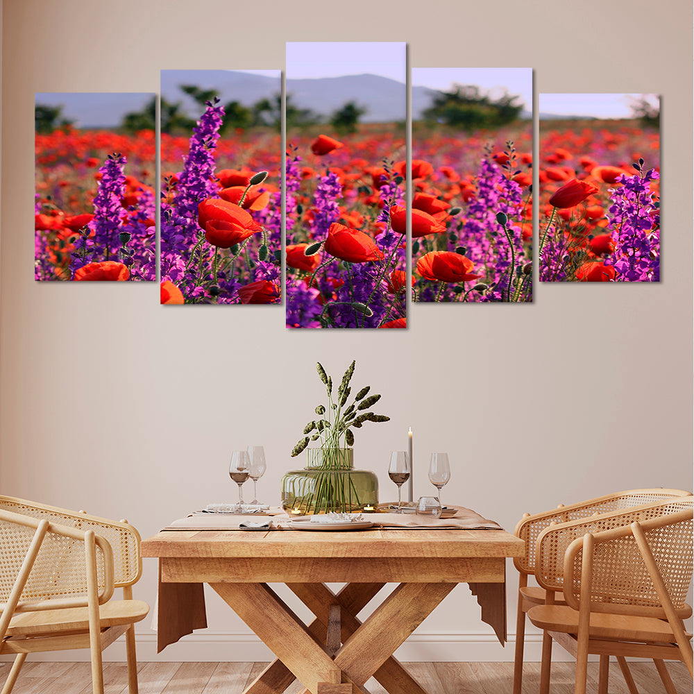 Poppies and bluebells