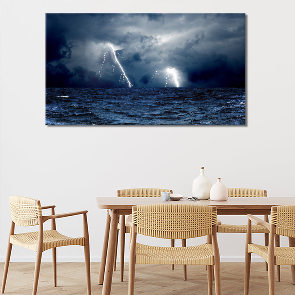 Frightful fork lightening at sea