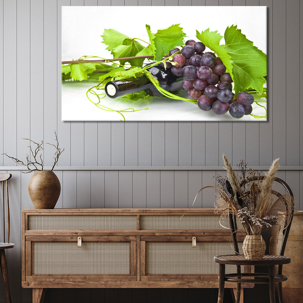 Grapes and bottle