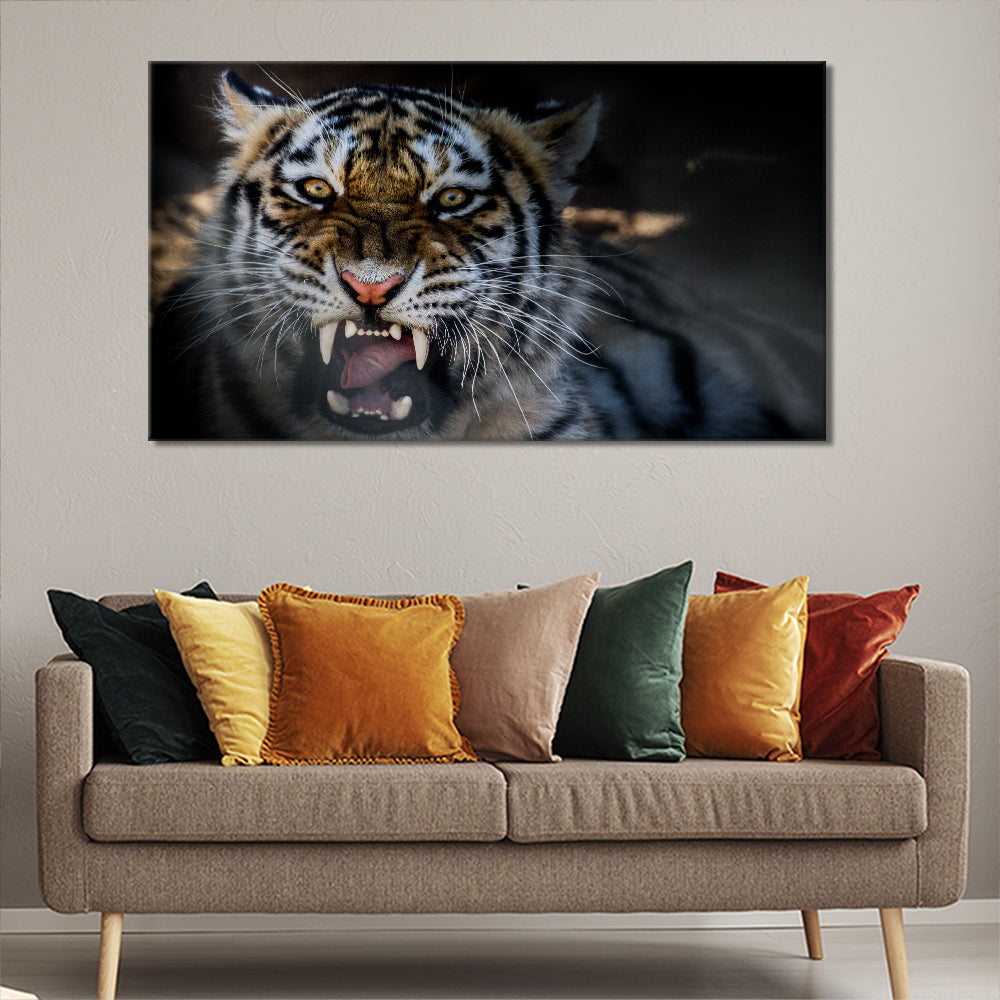 Tiger growling