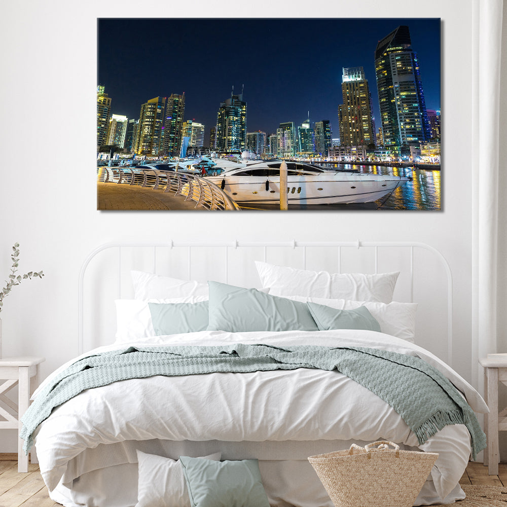 Dubai harbour and skyline