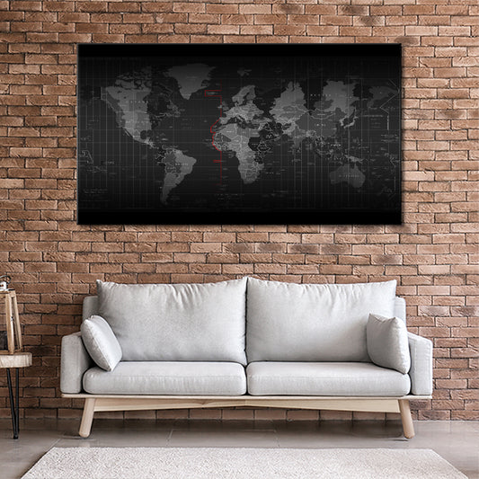 Black map of the world