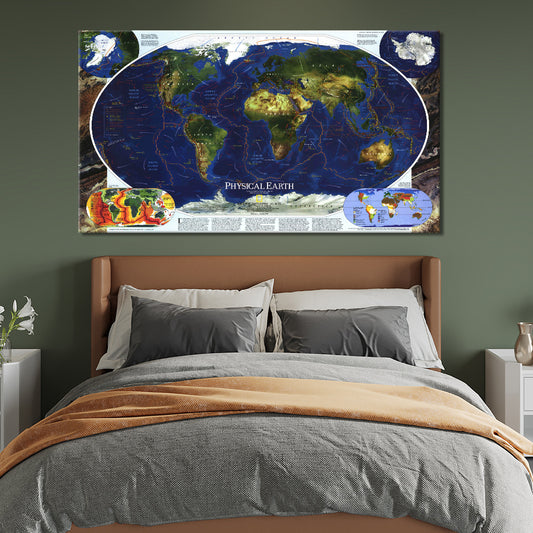 Map with dark blue oceans