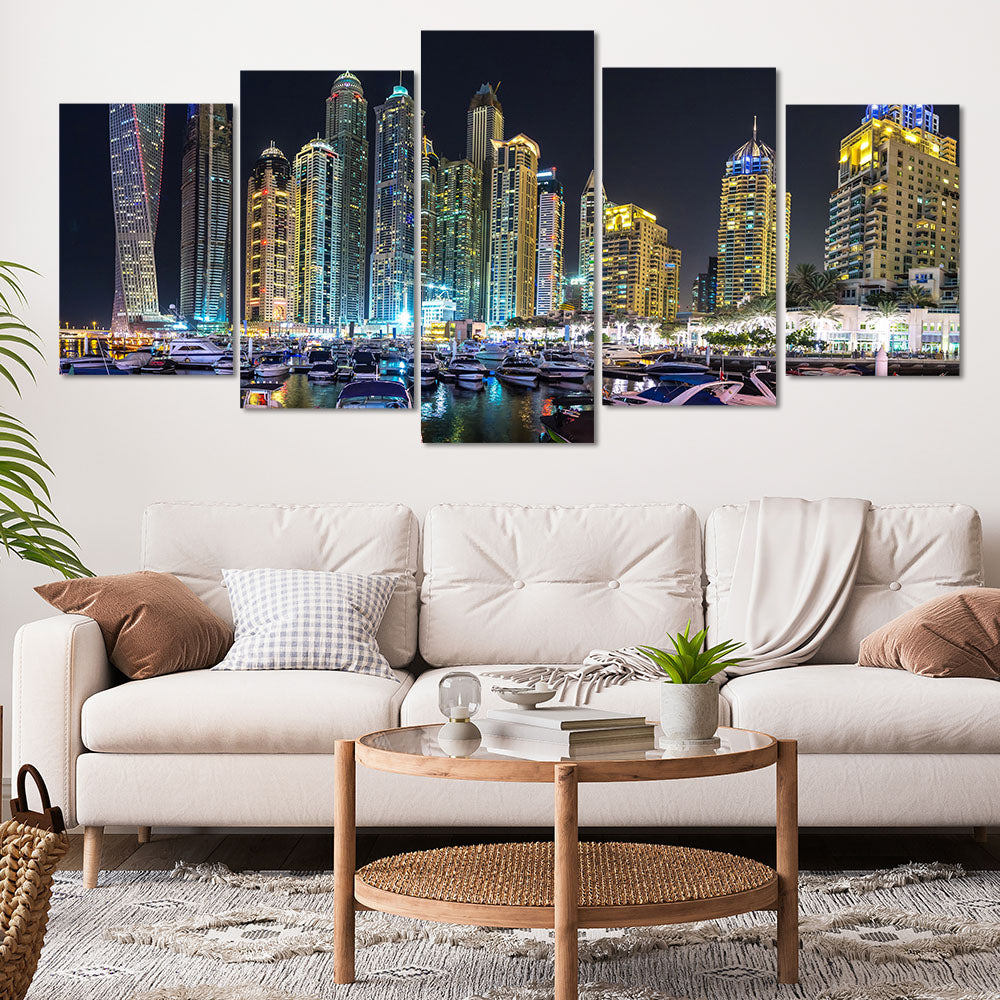 Dubai skylines and harbour