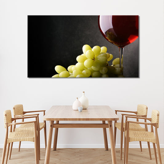 Ripe grapes and wine