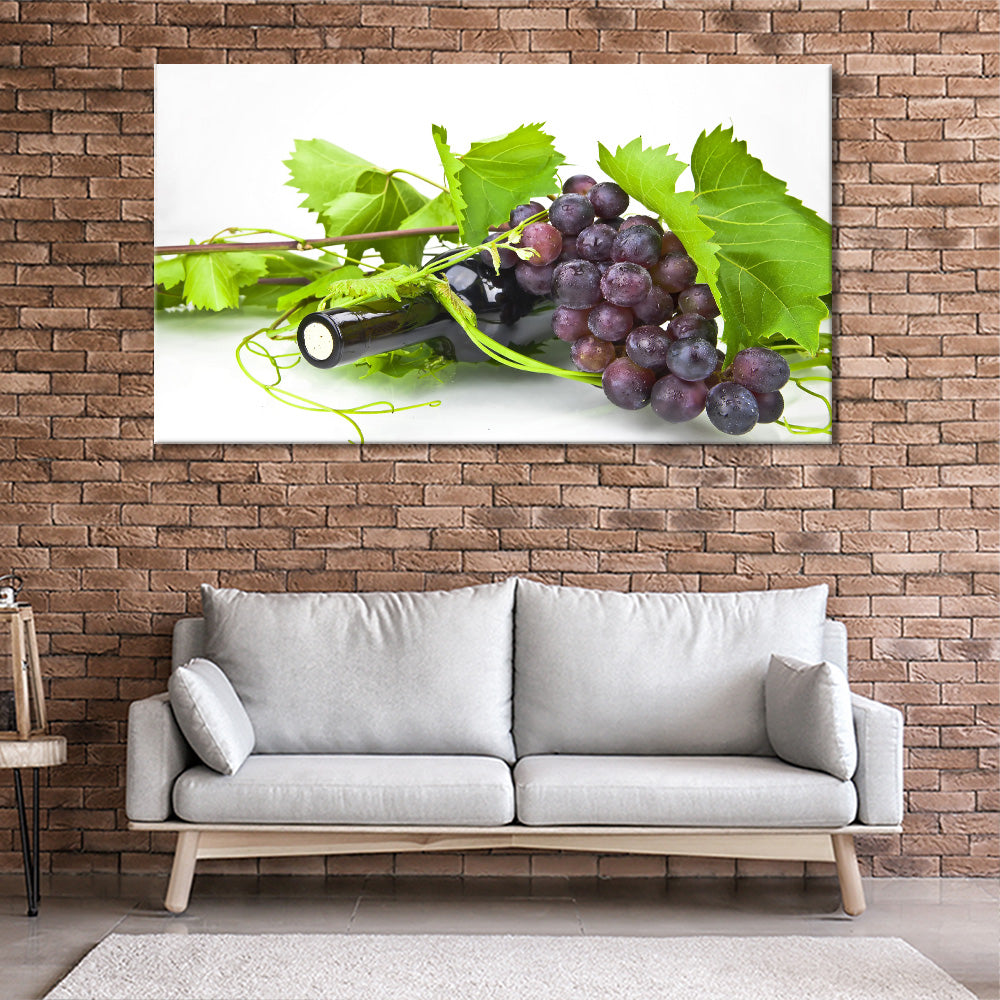 Grapes and bottle