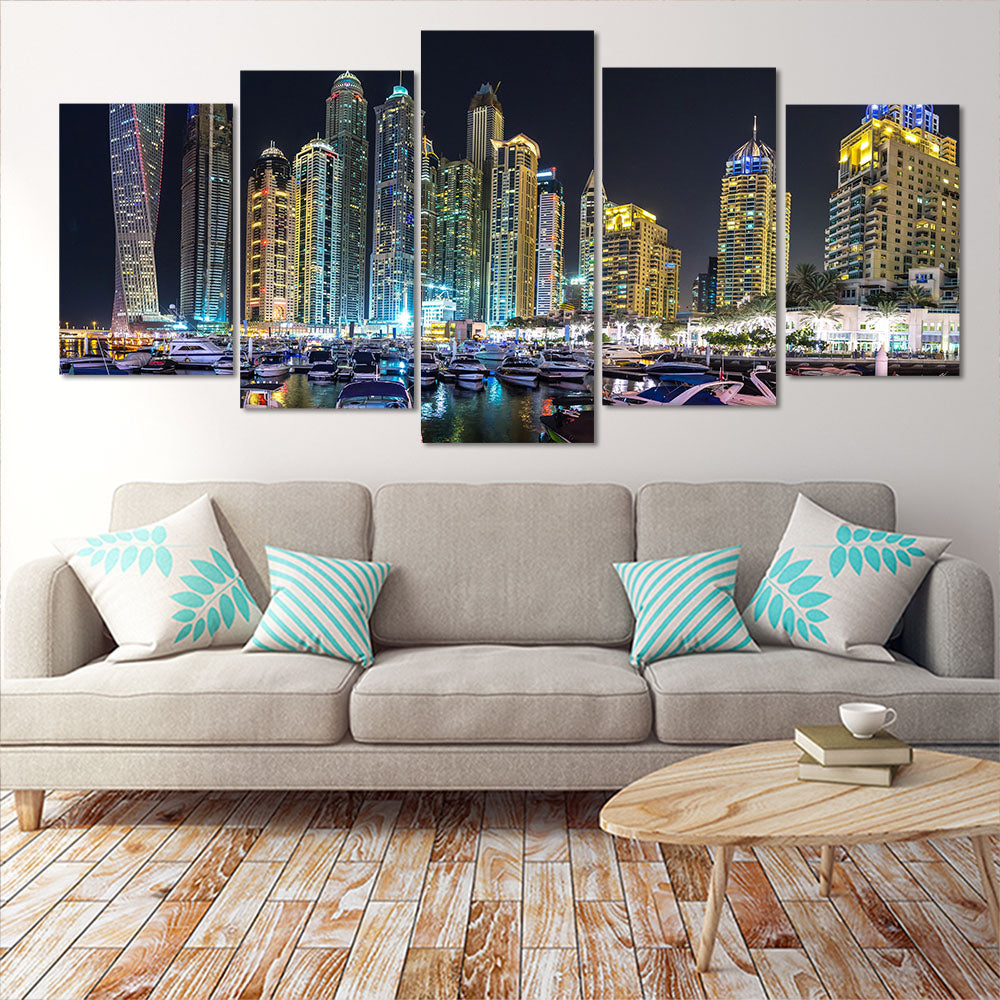 Dubai skylines and harbour