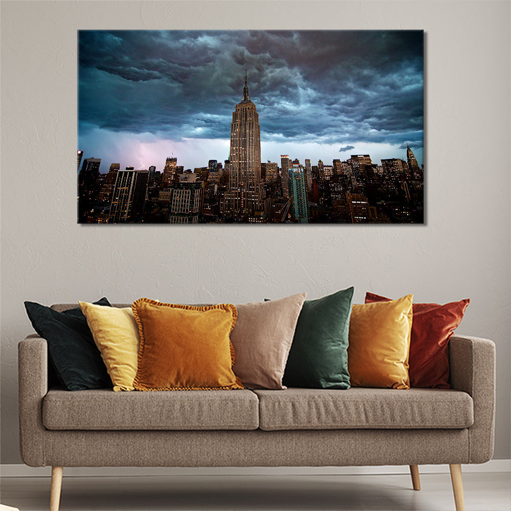 Stormy Manhattan skyline