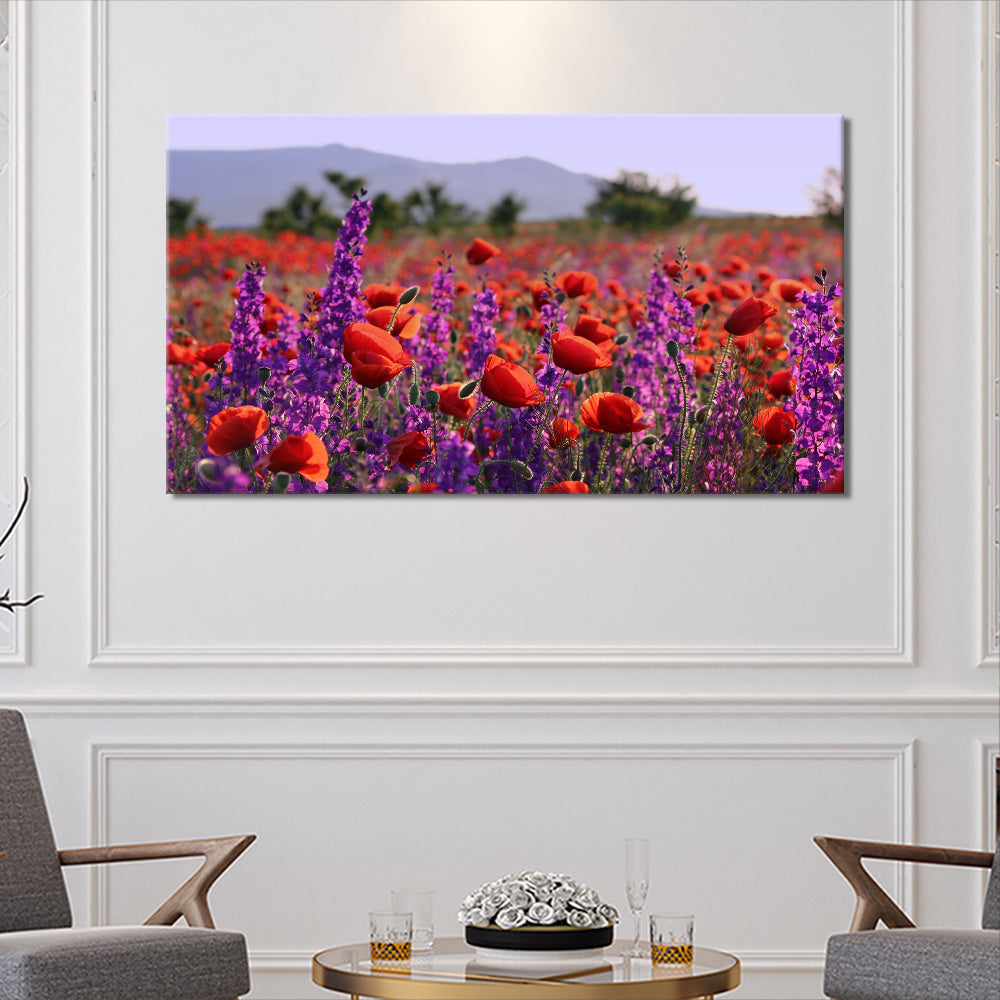 Poppies and bluebells