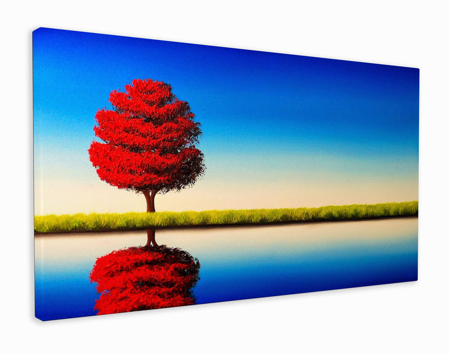 Red tree reflection