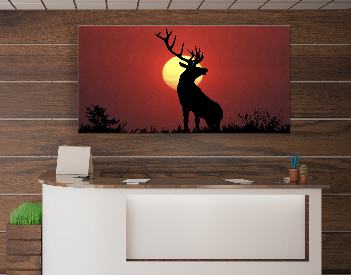 Deer in the sunset