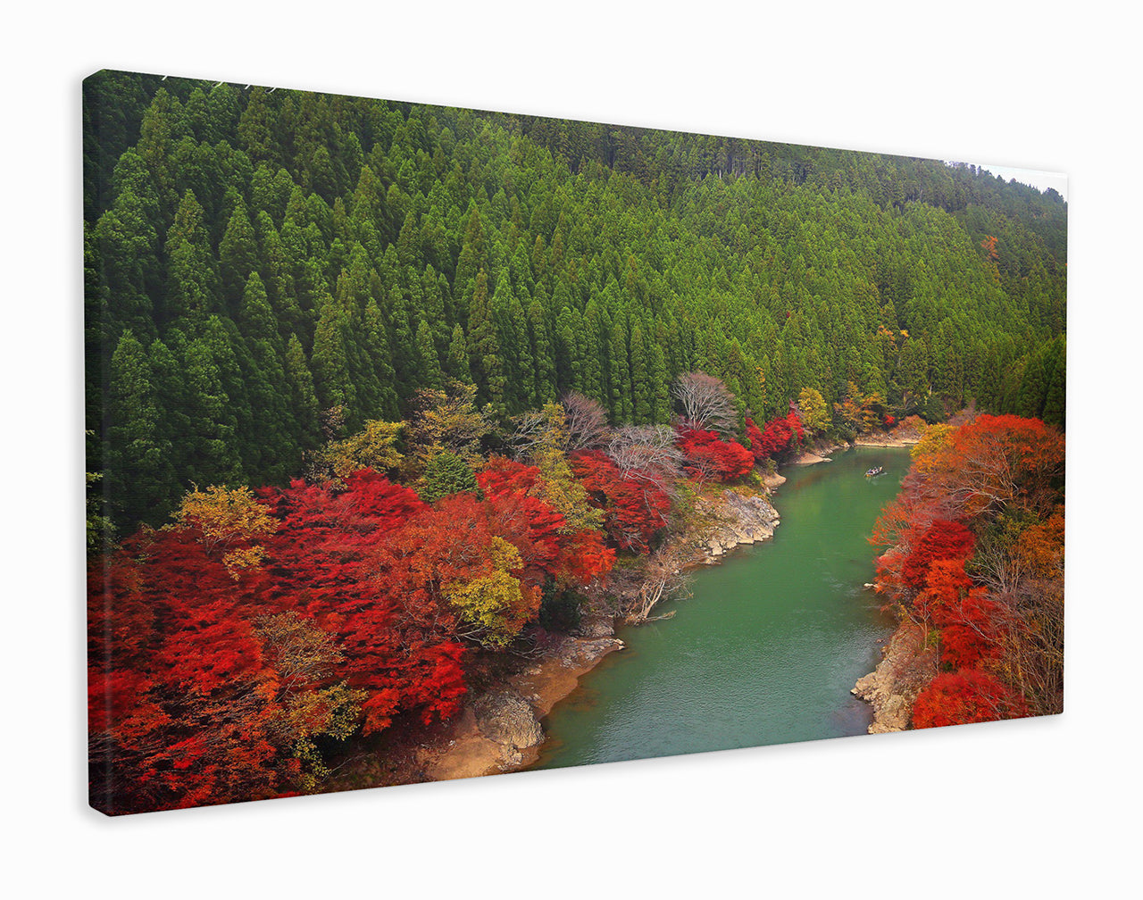 Colourful river bank