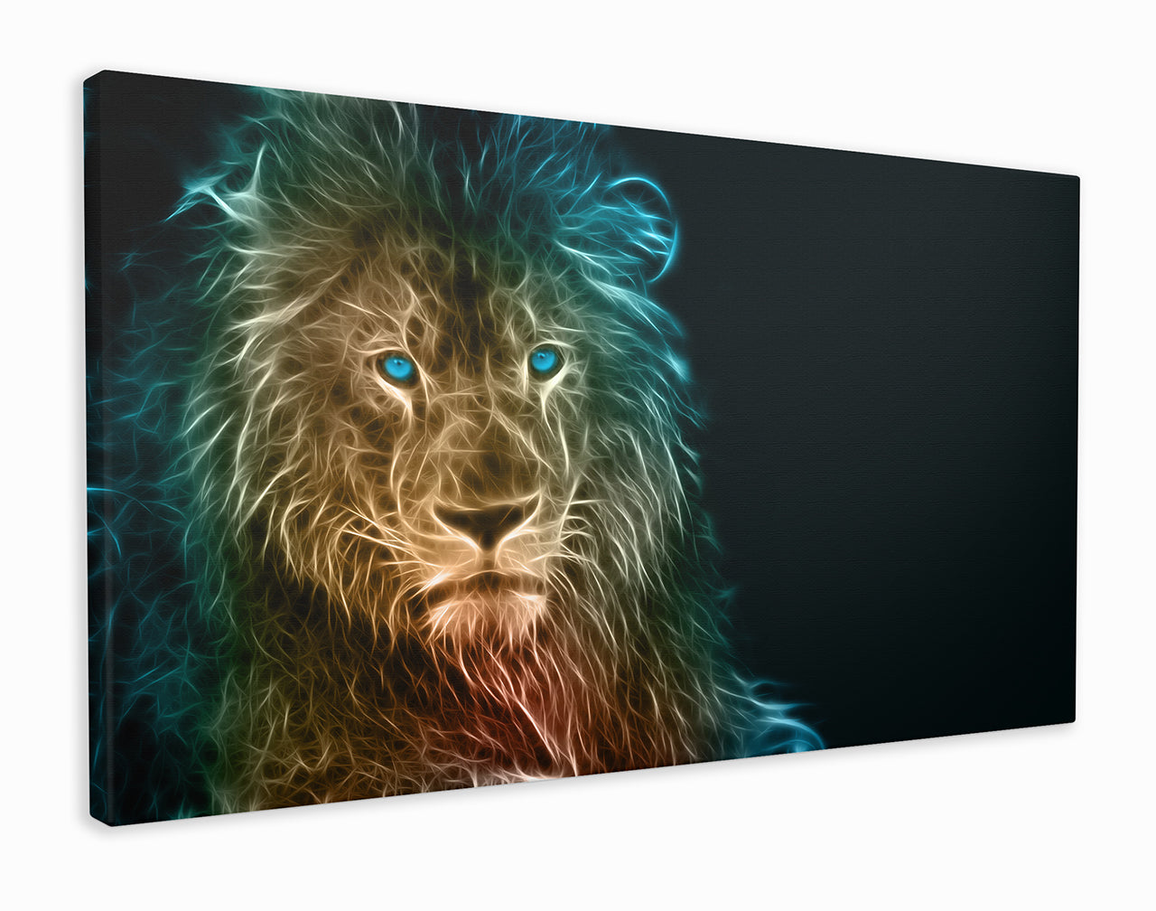 Abstract Green Eyed Lion