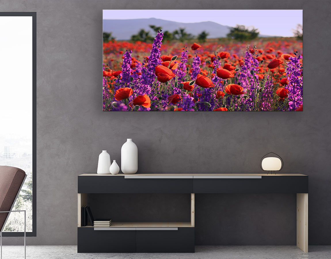 Poppies and bluebells