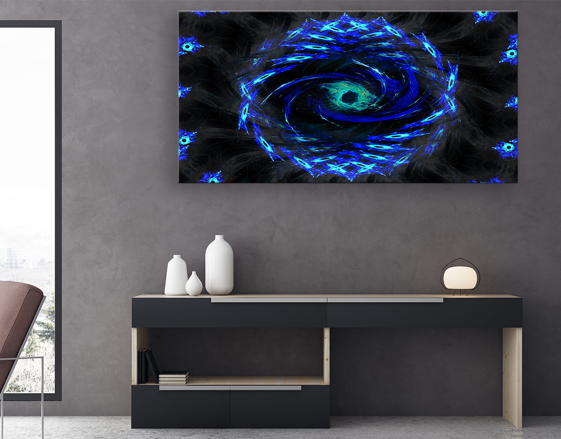 Blue swirled eye