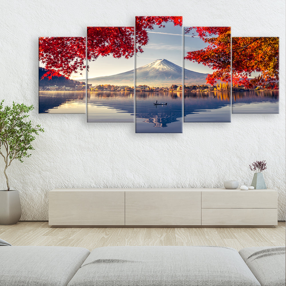 Snowy mountain top overlooking the sea