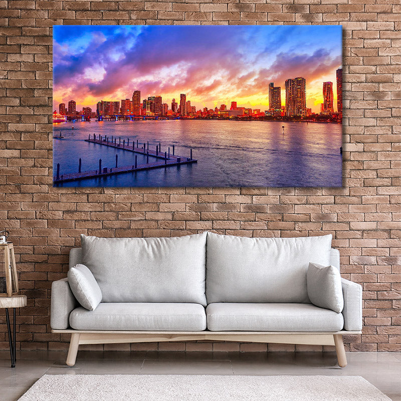 Miami Skyline Sunset